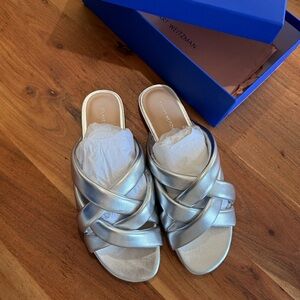 Stuart Weitzman Metallic Silver Sandals